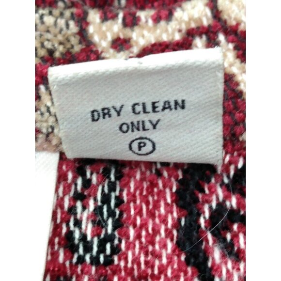 Vtg Flashback Womens Sz M Floral Maroon Tapestry Coat Blazer Cropped Jacket - Picture 6 of 6